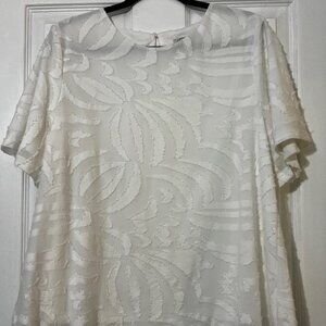 White on White Design Large Blouse